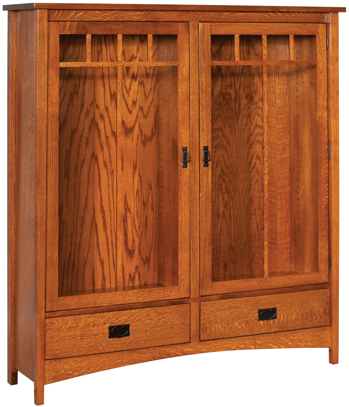 Amish Arts & Crafts Double Door Bookcase